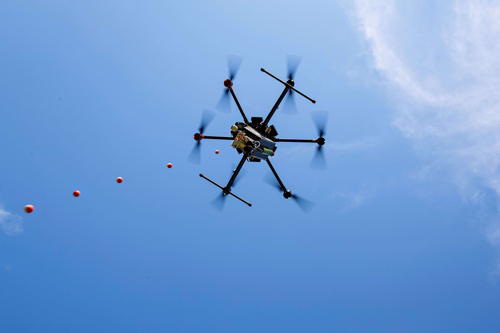 Ignus drone dropping spheres.